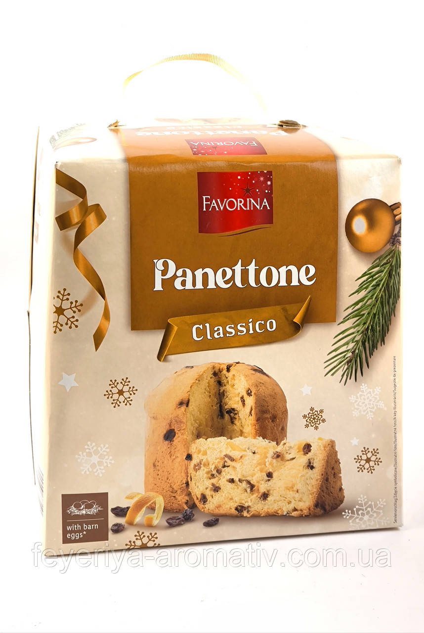 Різдвяний пиріг із ізюмом та цукатами панеттоне Favorina Panettone Classico, 1кг (Італія)