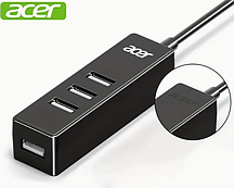 USB-концентратор Acer, 4 порта, ABS-концентратор, для ноутбука, мультисплиттер, адаптер для Xiaomi,