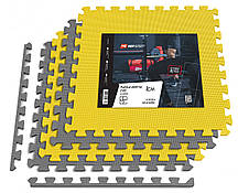 Мат-пазл Hop-Sport EVA 1см HS-A010PM - 4 частин жовто-сірий