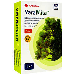 Добриво Yara Mila для вічнозелених дерев і кущів безхлорне осінь 1 кг