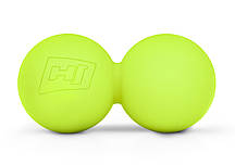 Силіконовий масажний подвійний м'яч 63 мм Hop-Sport HS-S063DMB салатовий