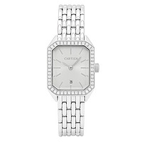 Жіночий годинник наручний зі стразами, прямокутний, срібло з білим циферблатом ( код: IBW922SO )