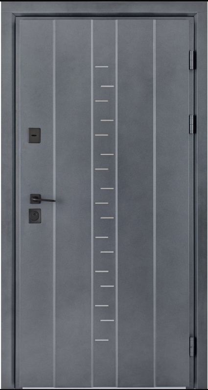 Двері вхідні Гермес Х'юстон 027 RAL 137 / ПВХ Антрацит 860х2050 мм