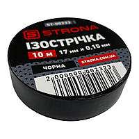 Изолента 10м х 17мм х 0,15мм черная STRONA
