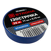 Изолента 20м х 17мм х 0,15мм синяя STRONA