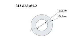 Регулювальна шайба; дизельної форсунки; (B13); Ø 4,0х2,3 мм; Common Rail Bosch;1,20-1,70; Ø 4,0х2,3 мм;