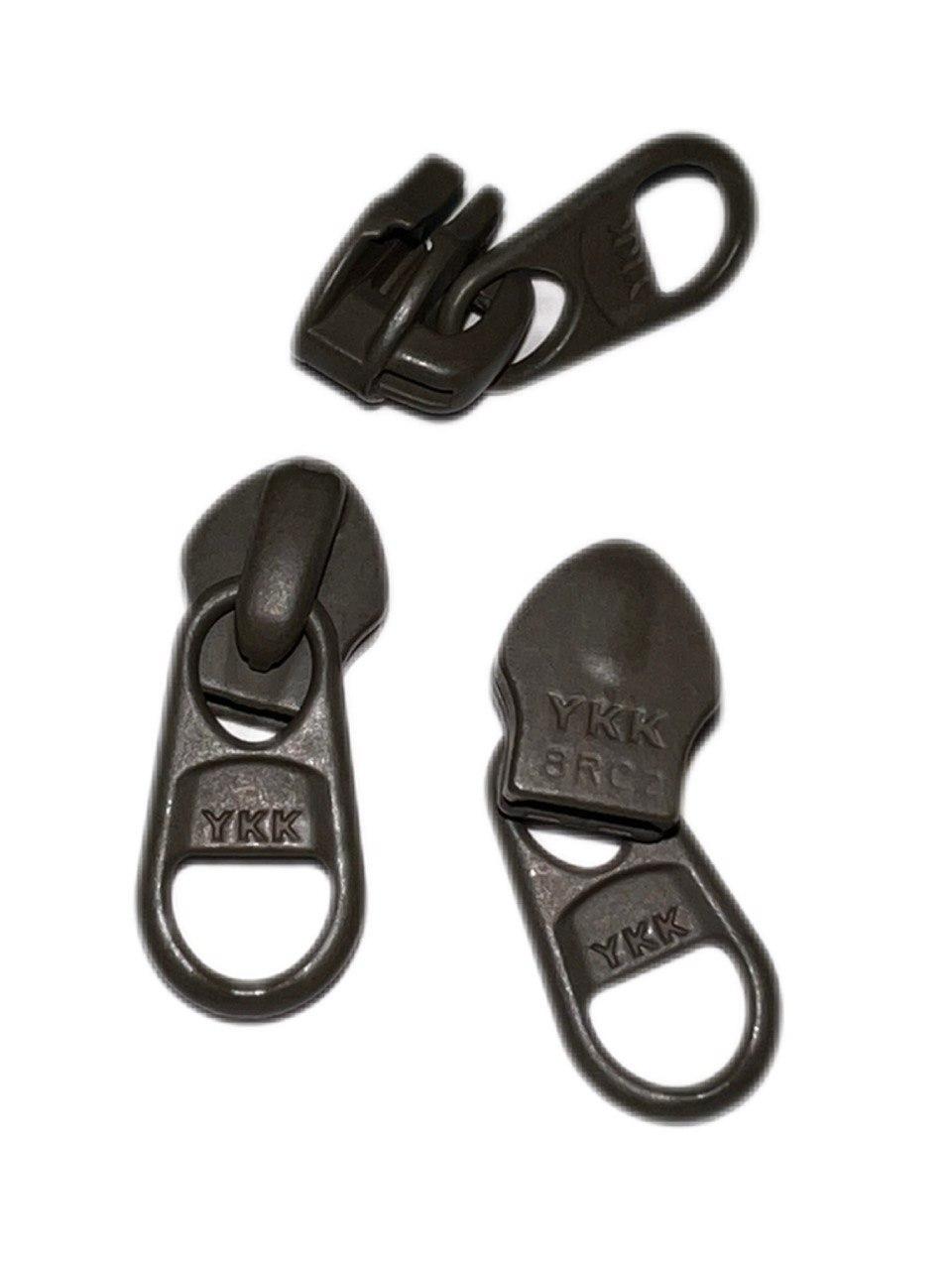 Реверсний бігунок 8 RC DFB2W для спіральної блискавки YKK тип 8, Хакі матовий, фото 1