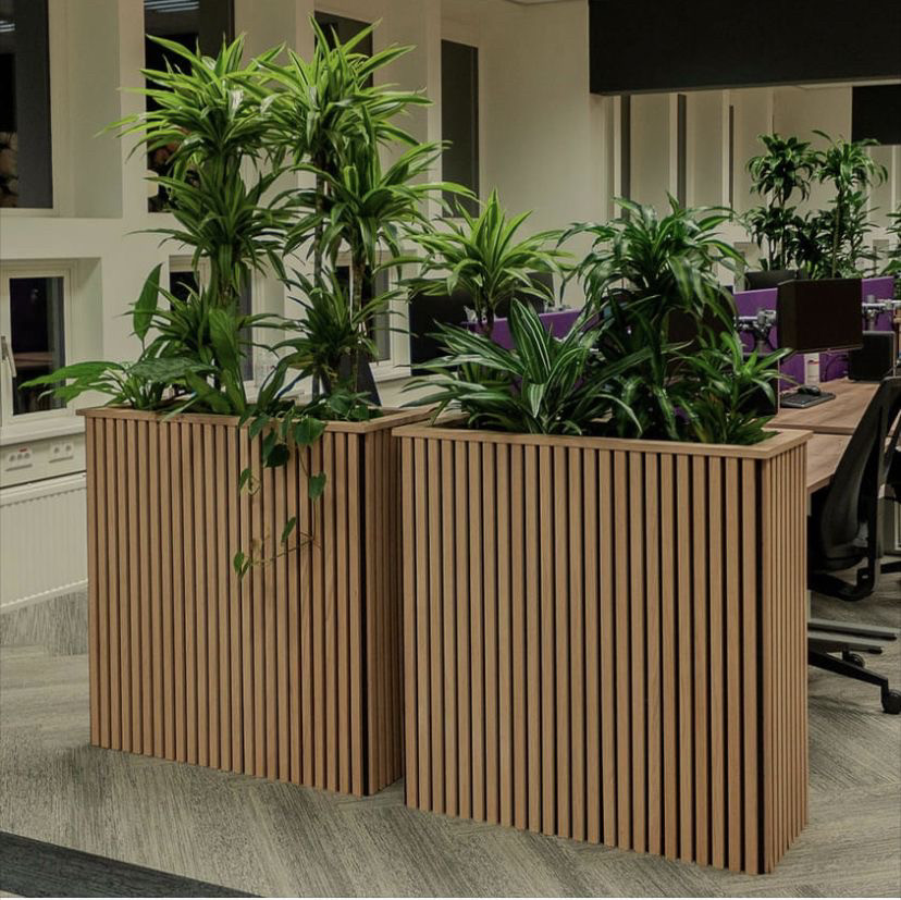 Кашпо перегородка для офісу, кафе, декоративна, дерев'яна 1100х1100х300 мм, фото 1