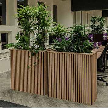 Кашпо перегородка для офісу, кафе, декоративна, дерев'яна 1100х1100х300 мм