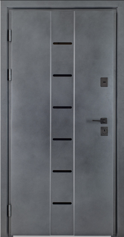 Двері вхідні Гермес Х'юстон 030 RAL 137 / ПВХ Антрацит 860х2050 мм