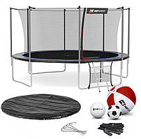 Батут Hop-Sport 14ft (427см) чорно-синій з внутрішньою сіткою