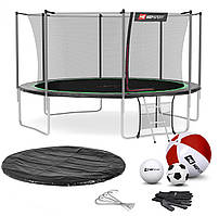 Батут Hop-Sport 14ft (427см) чорно-зелений з внутрішньою сіткою