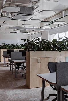 Тумба для кашпо із фанери, озеленення та розділення робочих місць 1100х1400х400 мм