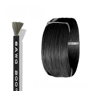 Силіконовий, багатожильний кабель 8 AWG чорний 1м, фото 1