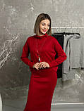 Теплий жіночий костюм з ангори зі спідницею міді та кофтою спідницевий ангоровий костюм-двійка, фото 3
