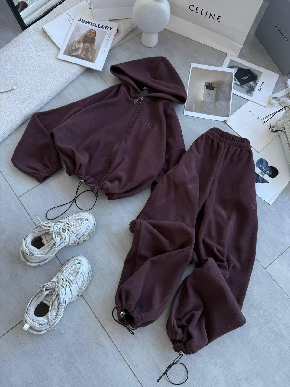 Костюм спортивний з вишивкою Модель: 1512-397 Колір: шоколад, фото 1