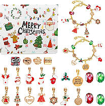 Адвент-календар браслет, Різдвяний календар для дівчаток Christmas Advent Calendar Charm Bracelet 2025