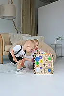 Развивающий куб без краски 30Х30Х30 Бизикуб для детей для мелкой моторики