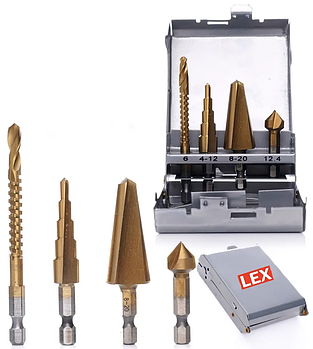 Набір свердел для металу HSS 4 од. LEX LXMDB4E