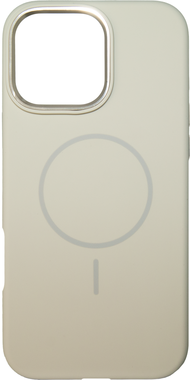 Накладка iPhone 16 Pro Max Liquid Silicone Case Metal Camera Бежевий