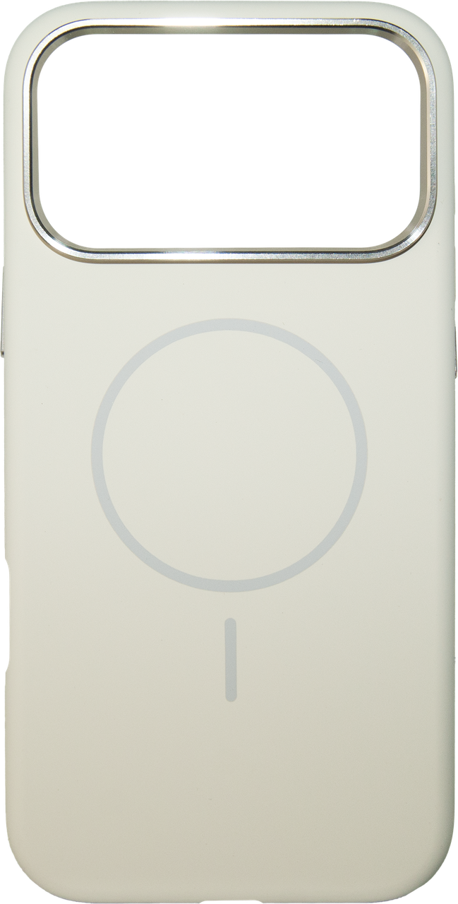 Накладка iPhone 17 Pro Max Liquid Silicone Case Metal Camera Бежевий