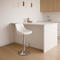 Барний стілець Leobert Kast з спинкою білий