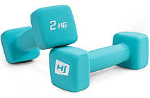 Гантелі для фітнесу неопренові квадратні Hop-Sport HS-V020DS 2х2кг