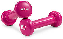 Гантелі для фітнесу вінілові круглі Hop-Sport HS-V005DC 2х0,5кг