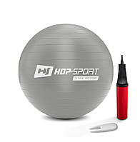 Фітбол Hop-Sport 45см сріблястий + насос 2020