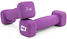 Гантелі для фітнесу неопренові квадратні Hop-Sport HS-V010DS 2х1кг