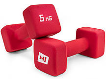 Гантелі для фітнесу неопренові квадратні Hop-Sport HS-V050DS 2х5кг