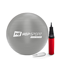 Фітбол Hop-Sport 55см сріблястий + насос 2020