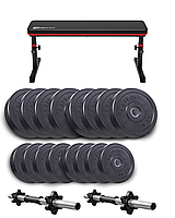 Набір Elitum Titan гантелі 2х31кг з лавою HS-1025 Pro