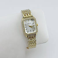 Жіночий годинник наручний зі стразами, прямокутний, золото з білим циферблатом ( код: IBW922YO )