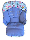 Чохол на стільчик для годування Сhicco Polly  Progres 5, Звірі на блакитному DavLu (Pr-00023), фото 2