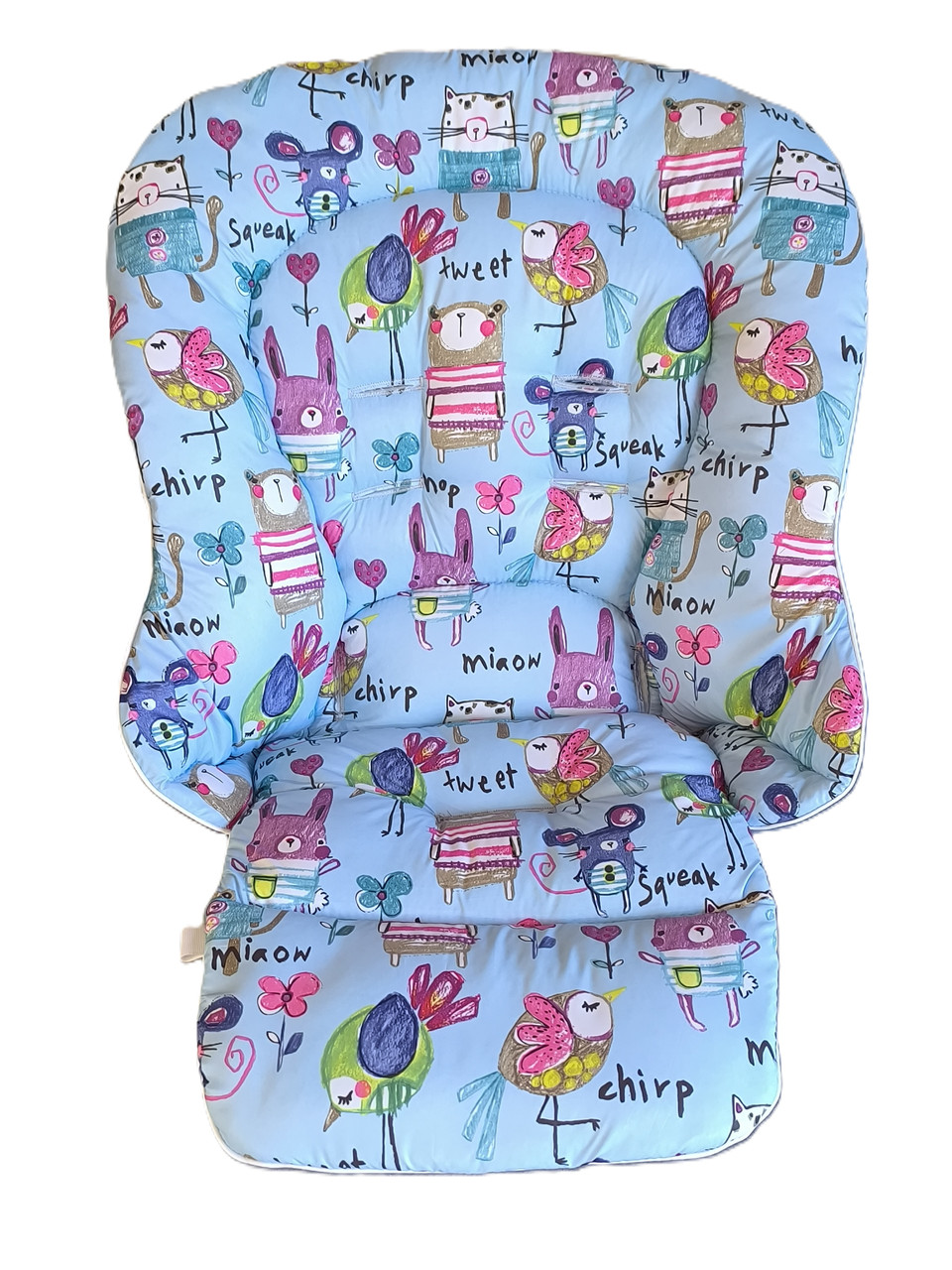 Чохол на стільчик для годування Сhicco Polly  Progres 5, Звірі на блакитному DavLu (Pr-00023), фото 1