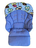 Чохол на стільчик для годування Сhicco Polly  Progres 5, Сови на блакитному DavLu (Pr-00024), фото 2
