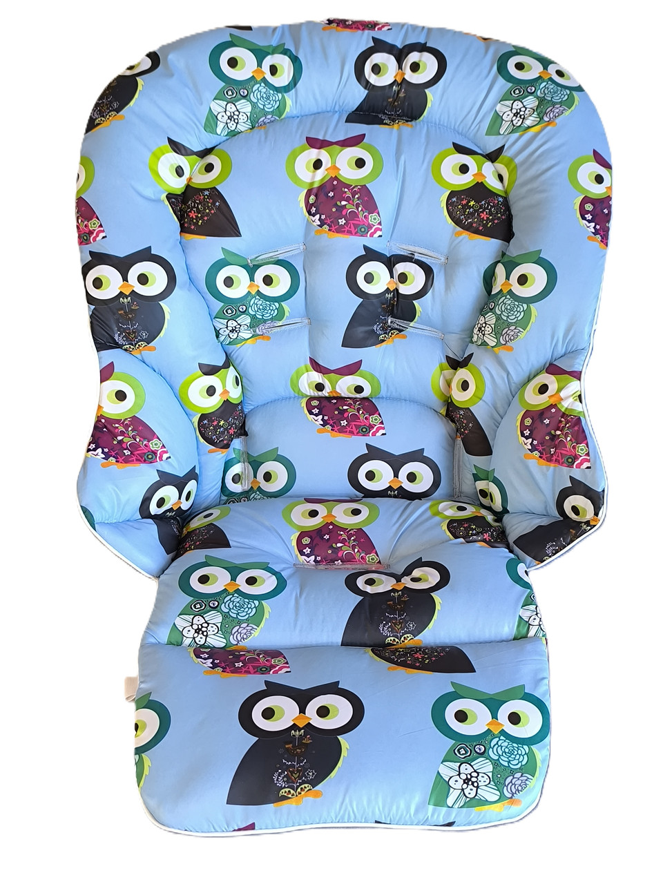 Чохол на стільчик для годування Сhicco Polly  Progres 5, Сови на блакитному DavLu (Pr-00024), фото 1