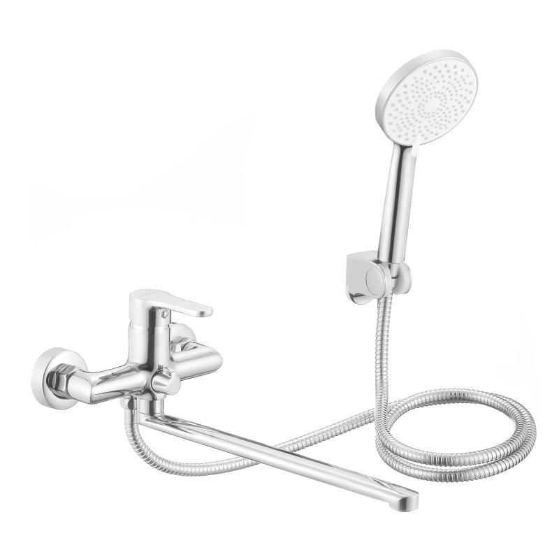 Змішувач латунний для ванни Lidz Astra 005 з поворотним виливом (з душовим гарнітуром) (k35) LDAST005CRM48088 Chrome, фото 1