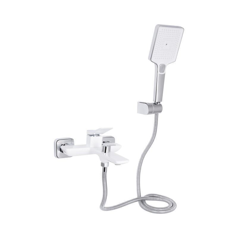Змішувач для ванни Qtap Presto (з душовим гарнітуром) QTPRE259CRW45579 Chrome/White, фото 1