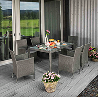 Садові меблі Di Volio VERONA 6+1 Сірий/сірий