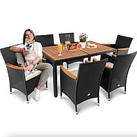 Садові меблі Di Volio VERONA 6+1 чорно-кремові