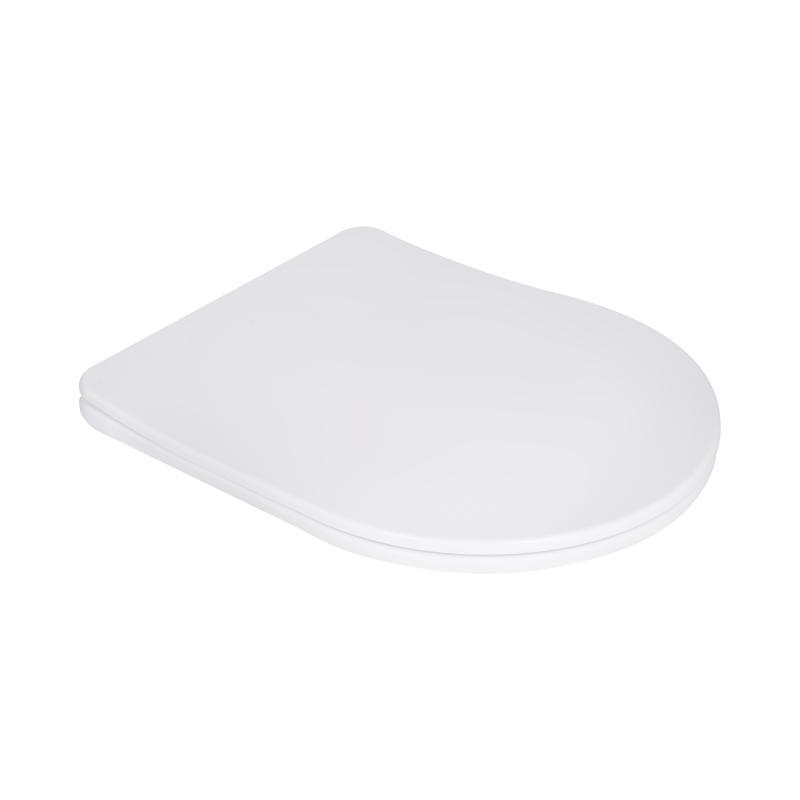 Сидіння для унітаза Qtap (Robin 490,610, Scorpio 490) з мікроліфтом Slim QTSC179W48675, фото 1