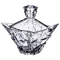 Цукорниця з кришкою 10×10×12 см ваза цукорниця квадратна скляна HP-4-118