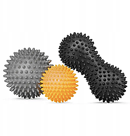 Набір масажних м'ячів Trex Sport TX-003MSB 3в1 для йоги та фітнесу PVC