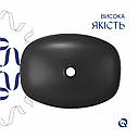 Раковина накладна Qtap Robin 500х380х140 мм, Anthracite, прямокутна, з донним клапаном QT04116302AN, фото 4