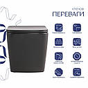 Унітаз підвісний Tern Ultra Quiet 490×365×325 мм, Anthracite, з сидінням Slim Duroplast / Soft-close / Quick Release, фото 3