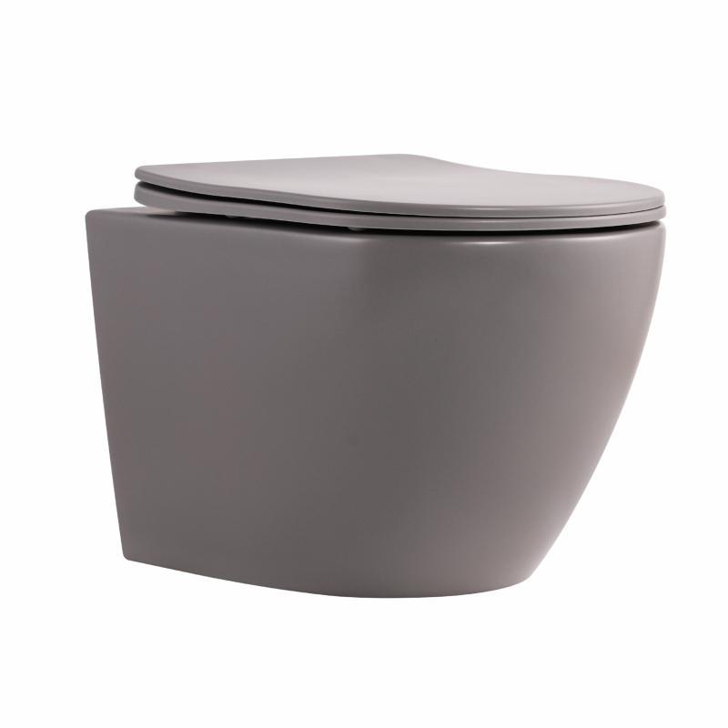 Унітаз підвісний Robin Ultra Quiet 490×365×325 мм, Stone Grey, з сидінням Slim Duroplast / Soft-close / Quick Release, фото 1