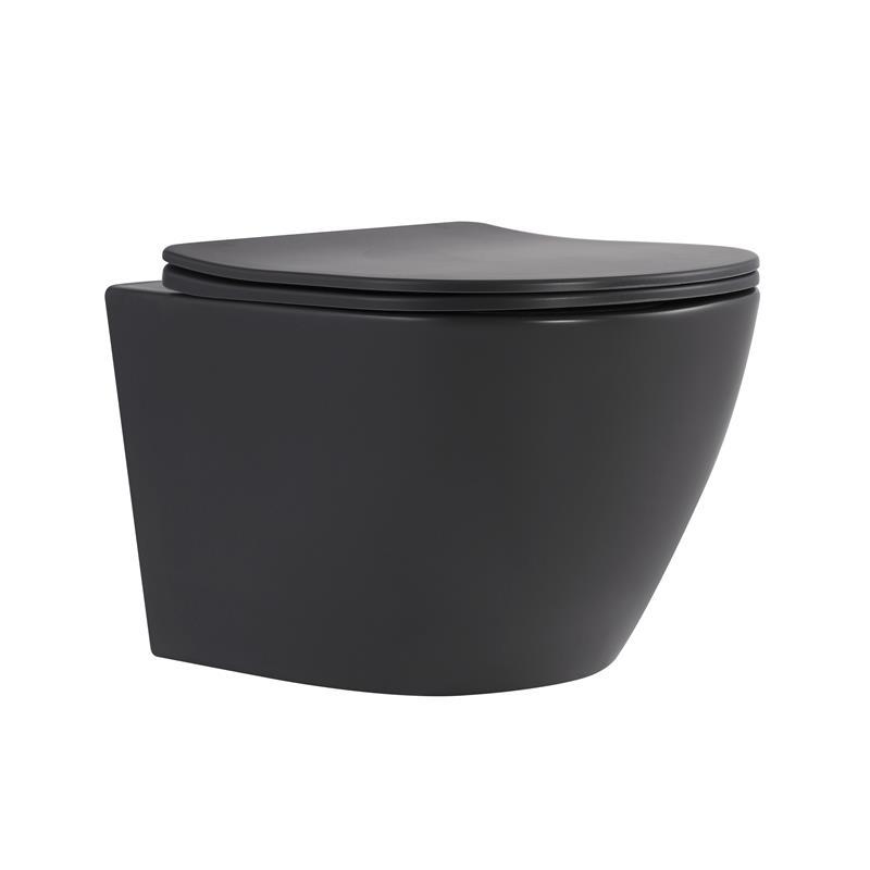 Унітаз підвісний Robin Ultra Quiet 490×365×325 мм, Anthracite, з сидінням Slim Duroplast / Soft-close / Quick Release, фото 1