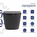 Унітаз підвісний Robin Ultra Quiet 490×365×325 мм, Anthracite, з сидінням Slim Duroplast / Soft-close / Quick Release, фото 3